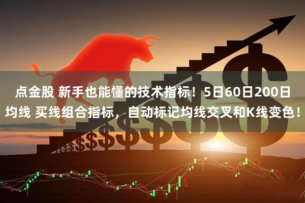 点金股 新手也能懂的技术指标！5日60日200日均线 买线组合指标，自动标记均线交叉和K线变色！