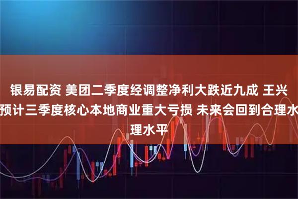 银易配资 美团二季度经调整净利大跌近九成 王兴：预计三季度核心本地商业重大亏损 未来会回到合理水平